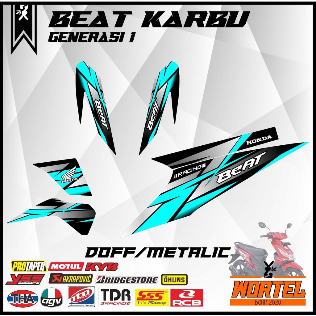Stiker Striping Decal Motor Beat Karbu Racing Simpel Keren v2