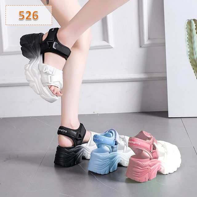 Sandal Gunung Tali Wanita Silang Dual Tone Tebal Sol 5 Cm (526)