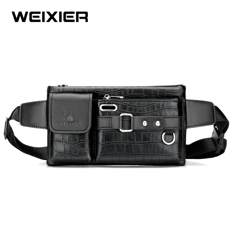 WEIXIER YB9557 Tas Selempang Pria Kulit Waistbag Anti Air WK-SBY