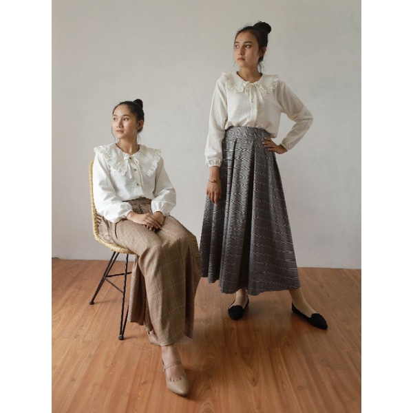 Vintage Skirt / Rok panjang motif kotak Korea / Rok Tartan-4