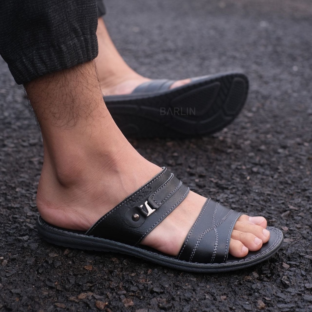 SANDAL SLIDE PRIA DEWASA SANTAI PRIA MINING BARLIN SLOP KULIT ASLI ORIGINAL CASUAL 100% PRIA KERJA KANTOR NYAMAN || SANDAL SLOP PRIA INDIAN TERBARU LEBARAN 2022