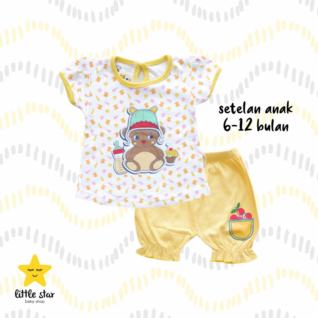 Hoshi Setelan Anak Perempuan | Set Baju Kaos Celana Anak Bayi Cewek