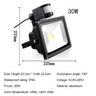 Motion Sensor Led Flood Light 10w 20w 30w 50w Pir Led Motion Sensor Lamp Ip65 Outdoor Light Shopee Indonesia