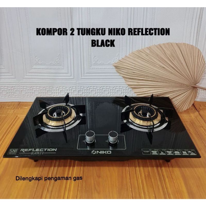 Kompor Tanam Niko Reflection Black Series 2 Tungku dan 3 Tungku Black Edition Niko Sakura Niko Mirror Niko Gold Tempered Glass