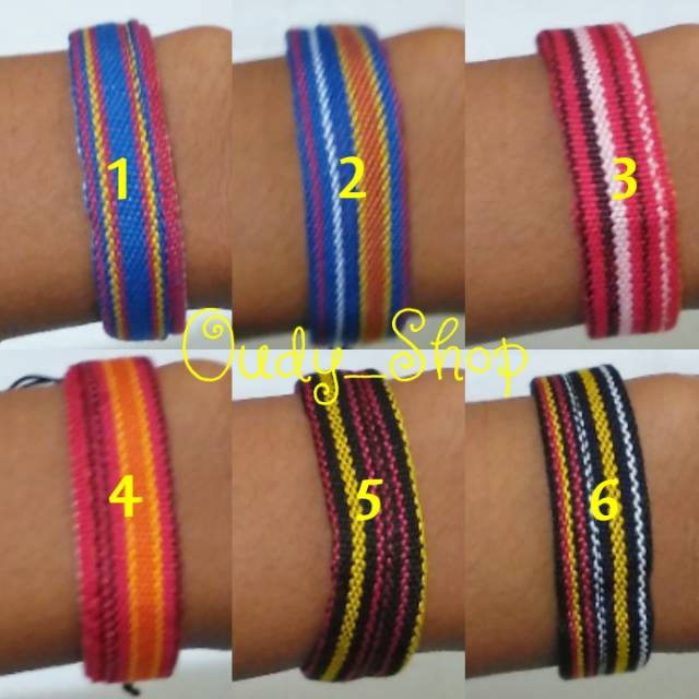 Gelang Tenun Etnik Toraja Stopper Tali Gelang Pendaki Gunung