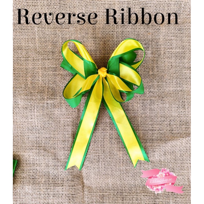 

Reverse Ribbon 20x15cm. Pita hampers / Pita jadi / Pita unik / Pita kado / Pita rambut