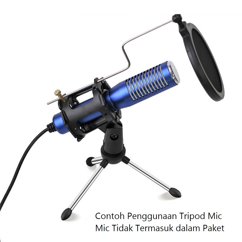 Desktop Tripod Microphone Mini Stand with Shock Mount Mic Holder