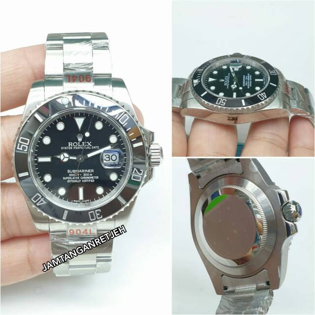 JAM TANGAN PRIA ROLEX SUBMARINER AUTOMATIC MESIN SWISS ETA