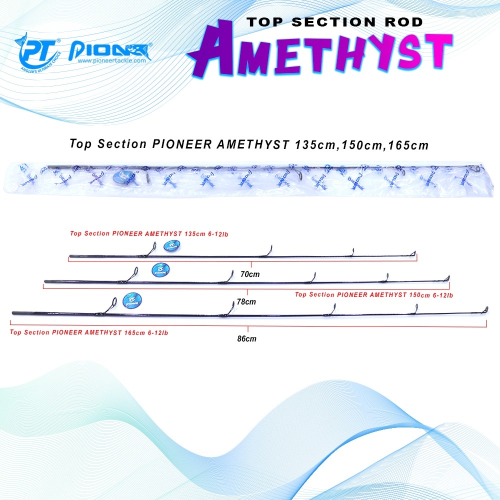 UJUNG JORAN CARBON ( TOP SECTION ROD) PIONEER AMETHYS , EXPERT 135 , 150