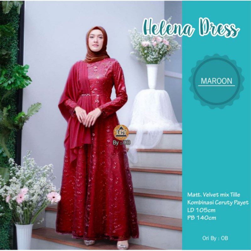 Gamis Brokat Tile / Dress Brokat Terbaru / Gamis Lebaran / Gamis Modern / Gamis Syari