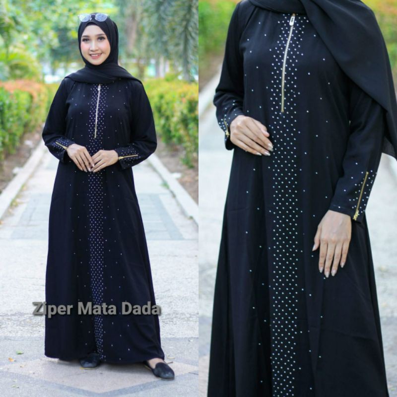 GALLERY EXCLUSIVE ( COD ) ABAYA HITAM GAMIS DUBAI ( GESER KANAN UNTUK LIAT MOTIF MOTIF NYA )