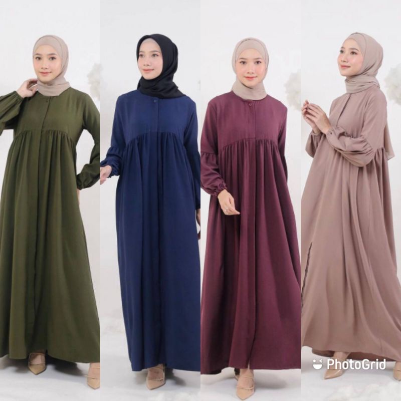 Gamis Polos Viral Ladyzara Premium//Gamis Polos Halus Tebal