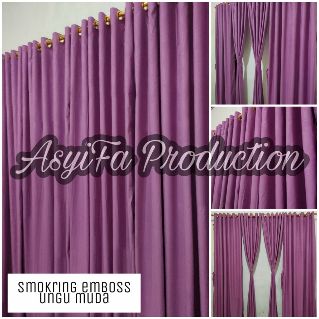 GORDEN SMOKRING + PONI MOTIF EMBOS EMBOSS / POLOS WARNA UNGU LILAC