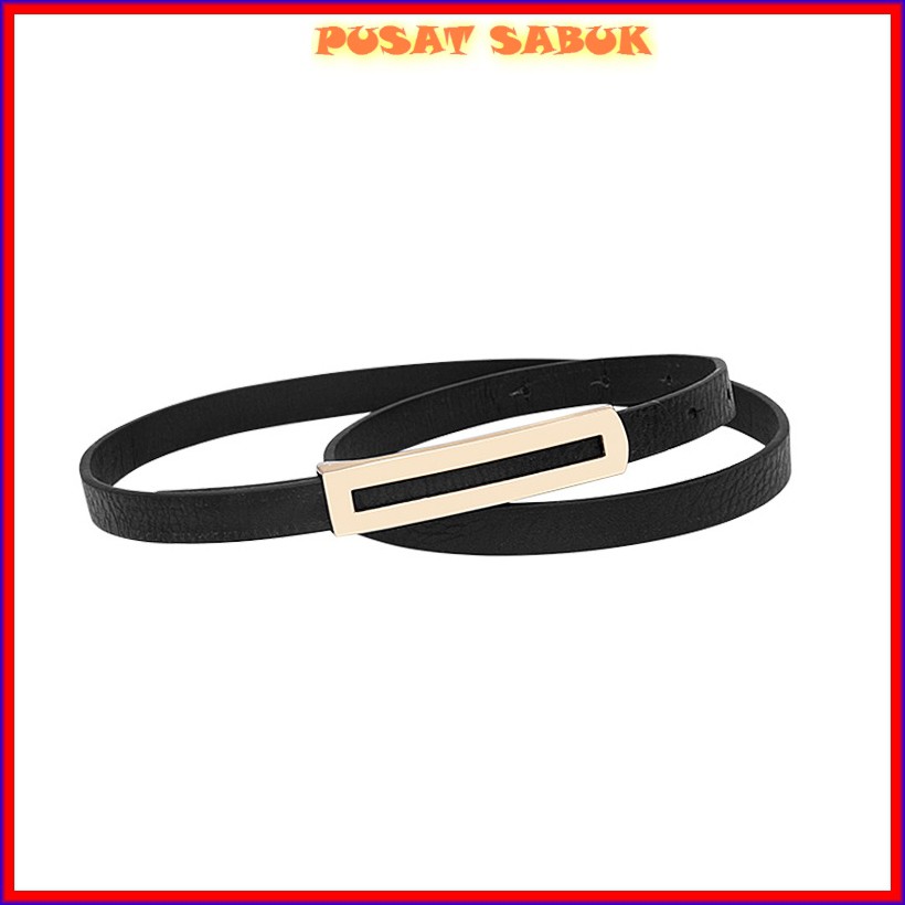 Gesper Sabuk Wanita Kulit Ikat Pinggang Women Belt Gold Tali kecil Fashion Korea Warna Emas kekinian