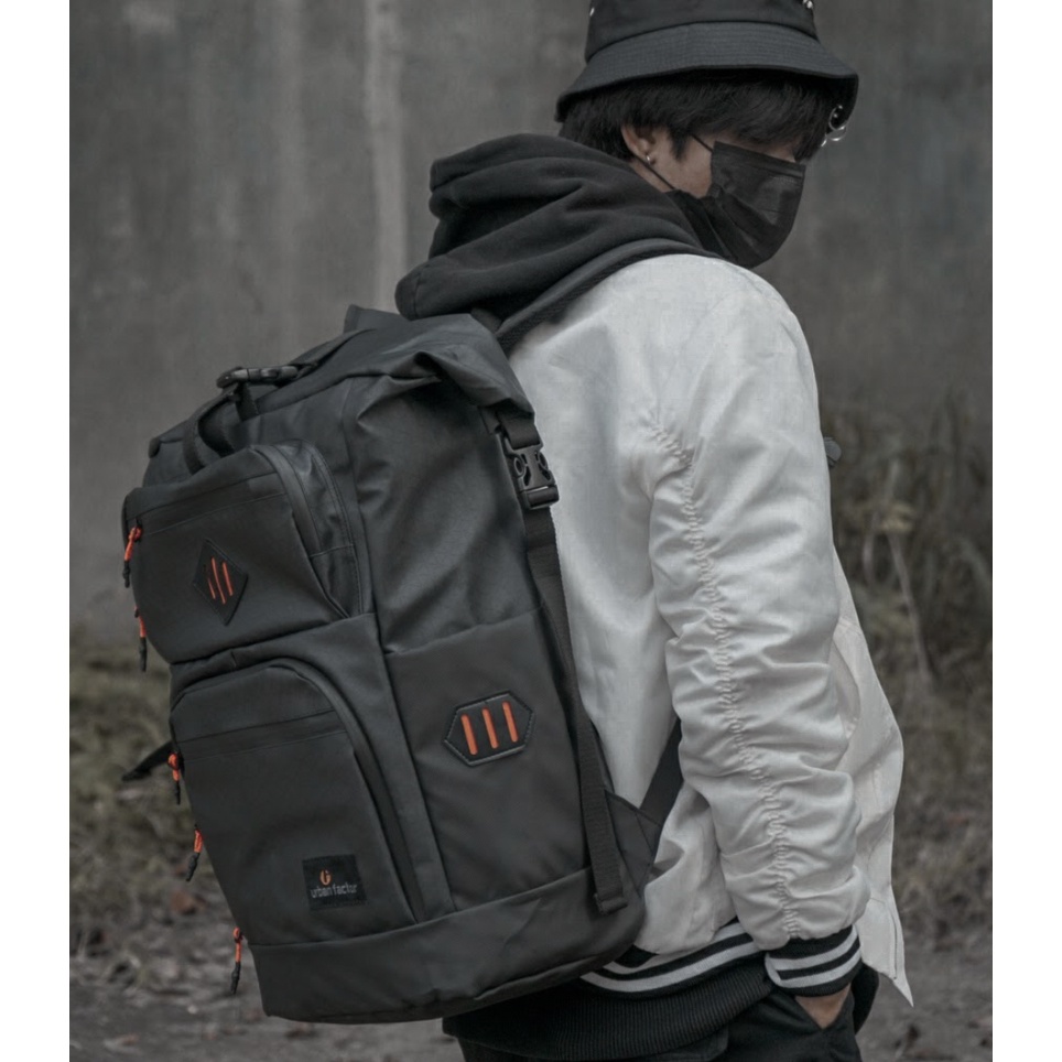 AILERON FULL BLACK |MANNEEDME x URBAN| Tas Ransel Punggung Pria Backpack ORIGINAL