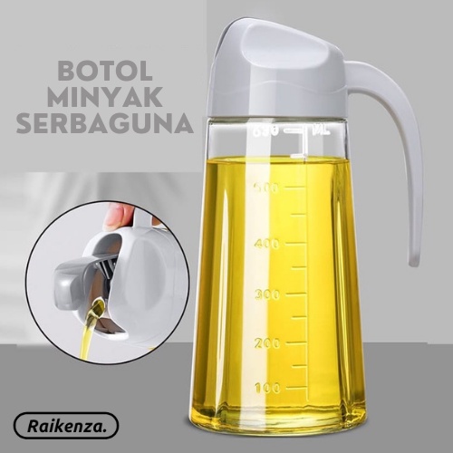 ZILLO Botol Kaca Tempat Minyak Goreng Elegan Bottle Oil Pot Wadah Minyak Dengan Tutup Botol Anti Tumpah