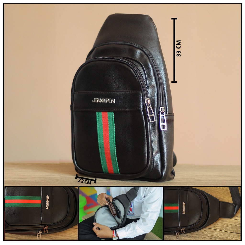 Tas Selempang Dada Waist Bag Jingpin Pria Import