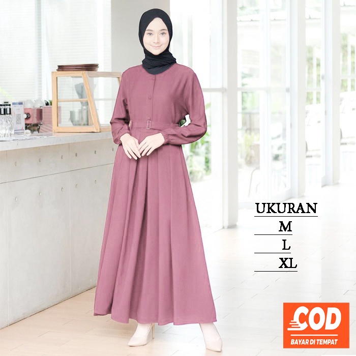Baju Gamis Wanita Muslim Terbaru Sandira Dress cantik Murah kekinian GMS01