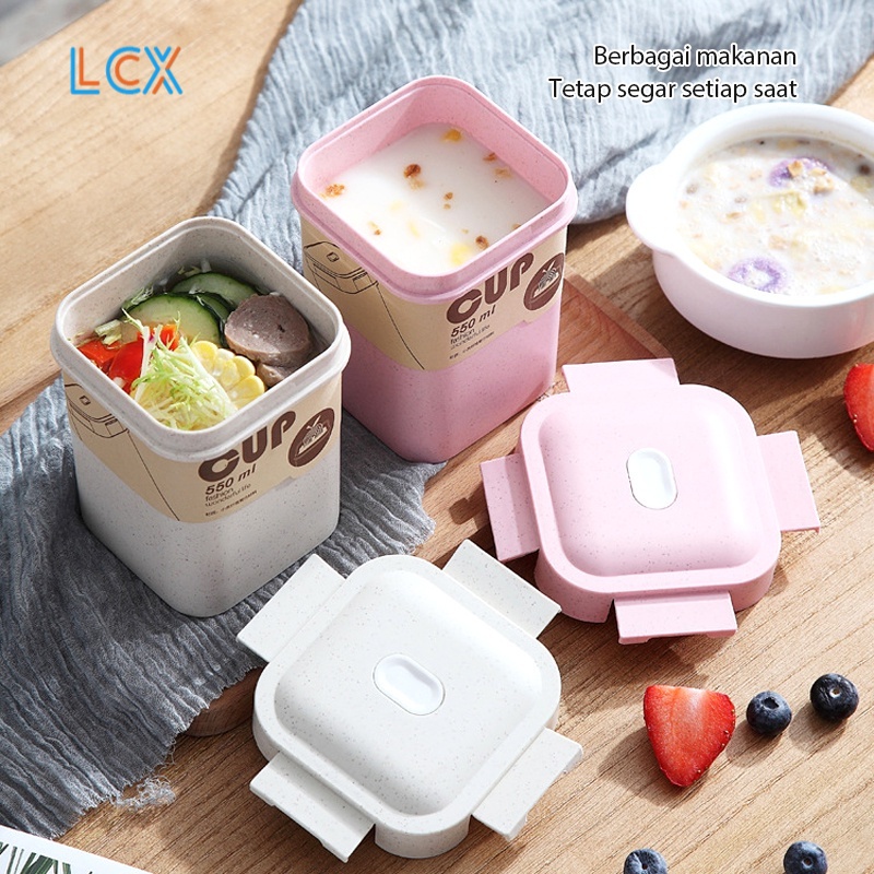 LCX 550ml Cangkir Sup/Anti Bocor Tumpah Portable Sop Cup Free BPA /Dapat dipanaskan VS-60