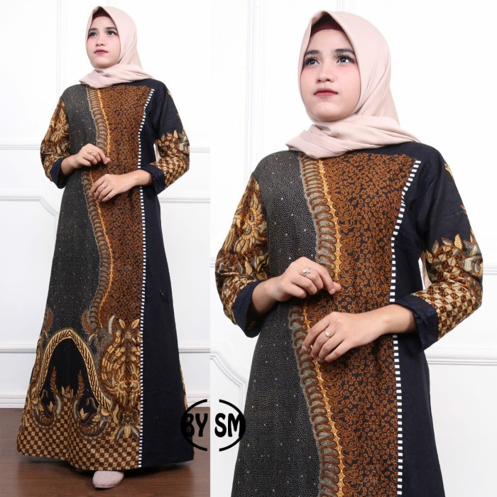 GAMIS SYARI BATIK WANITA / BUSANA MUSLIM / BAJU HIJAB BATIK SOLO 1