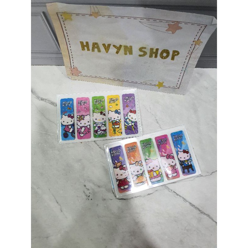 pembatas buku plastik/post it plastik/bookmark/sticky note PLASTIC-Hellokitty