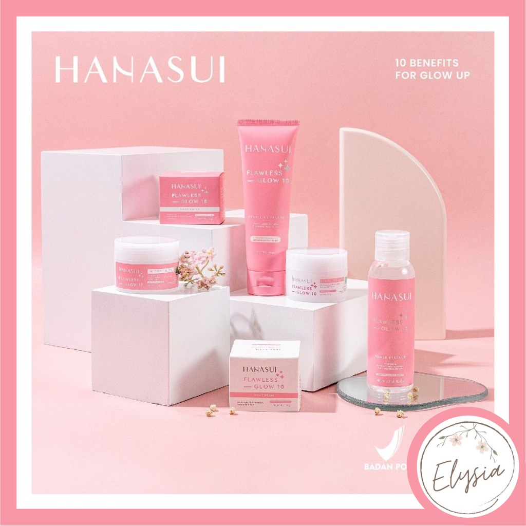 Hanasui Paket Glow Expert Series Flawless | Day Night Cream | Essence | Gentle Cleanser