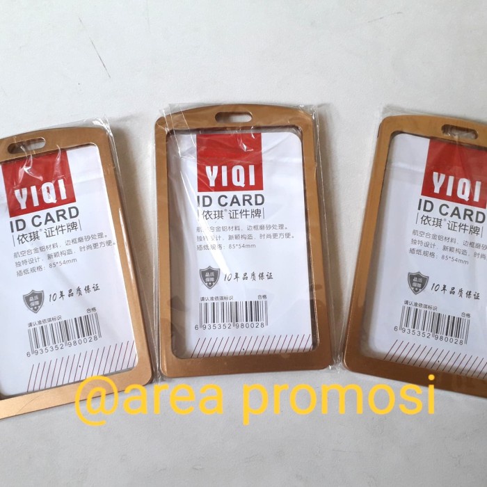 

Eklusif Card Holder / Id Card / Nametag / Lanyard Bahan Besi Warna Gold Hemat