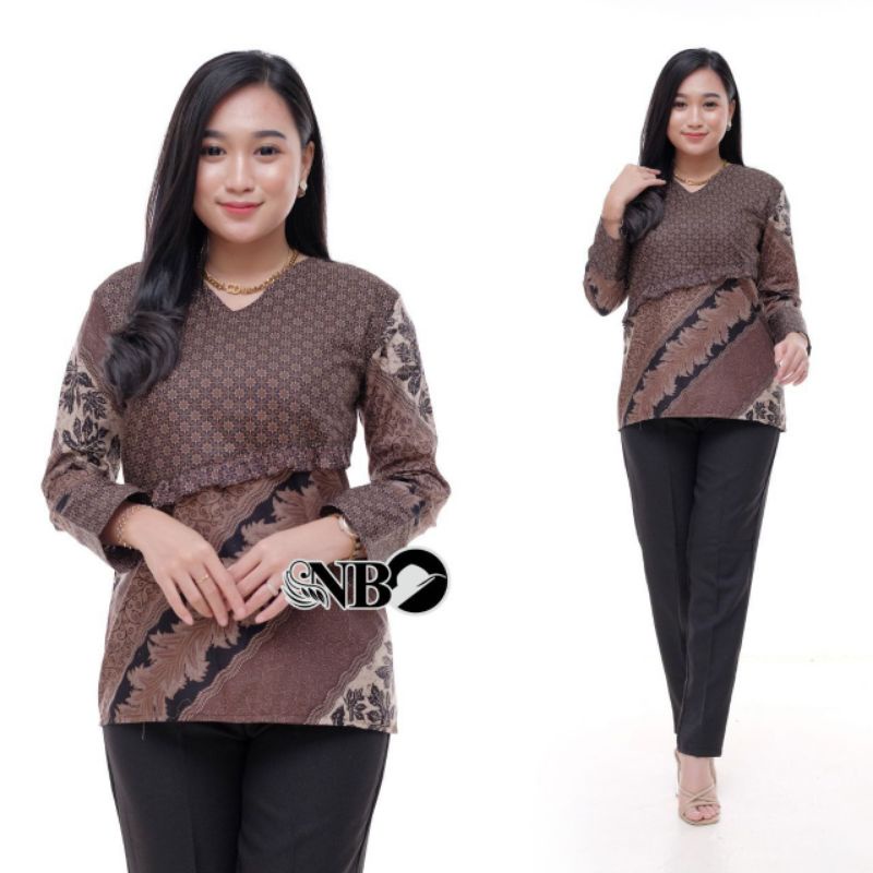 COUPLE BATIK NEW HEM BLUS BLOUSE TRENDING INTERNATIONAL COUPLE SERAGAM TERLARIS [AUFFAMART] AF01