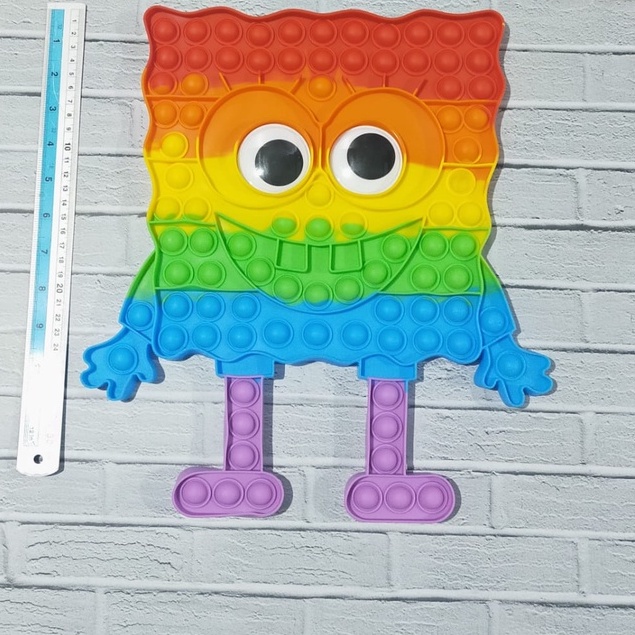 MAIANAN ANAK POP IT RAINBOW JUMBO SIZE MINION SPONGEBOOB KARAKTER PUSH BUBBLE POP IT BIGSIZE XL - PO
