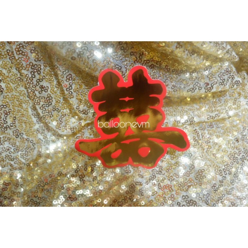 

Stiker Wedding Uk.9,5cm / Stiker Sangjit / Stiker double happiness