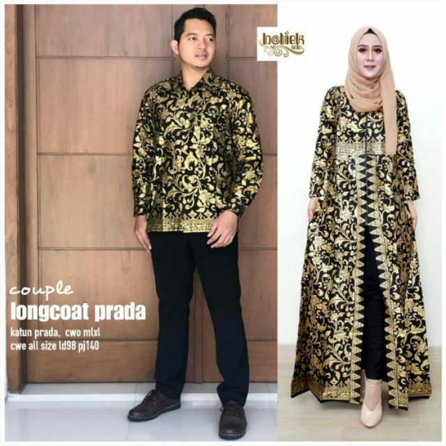 Couple long coat prada bakung,kemeja prada size M L XL,long coat prada LD 104 & jumbo LD 116-120