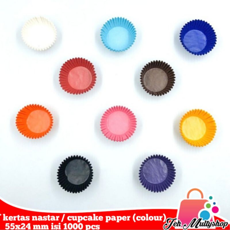 

Kertas nastar/alas nastar/kertas Cupcake (Colour) 55 mm x 24 mm isi 1000 pcs