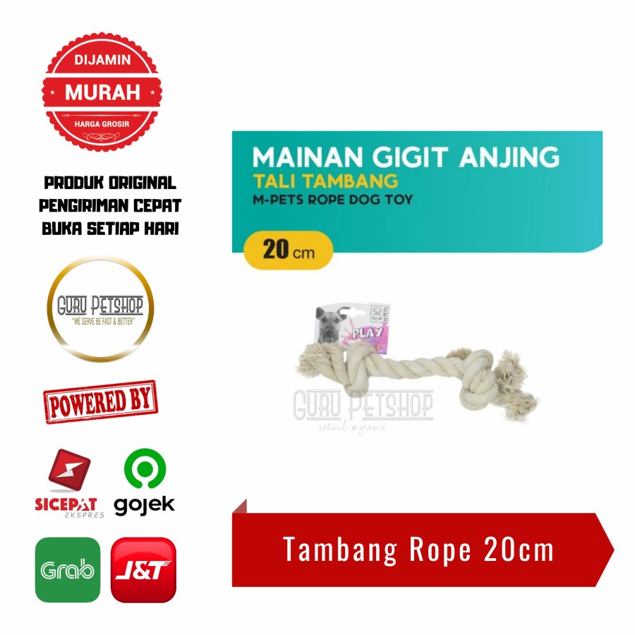 M-Pets Rope Dog Toy 20cm / Mainan Gigit Anjing Tali Tambang Rope 20