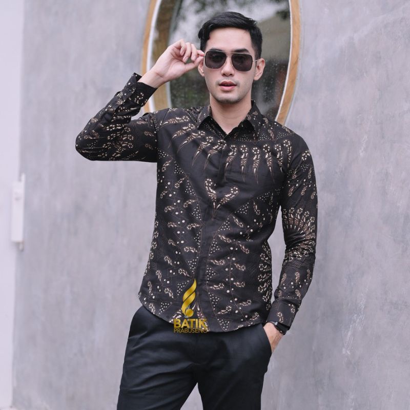 Kemeja Batik Pria  Slimfit Premium Bahan Katun Halus Lapis Furing