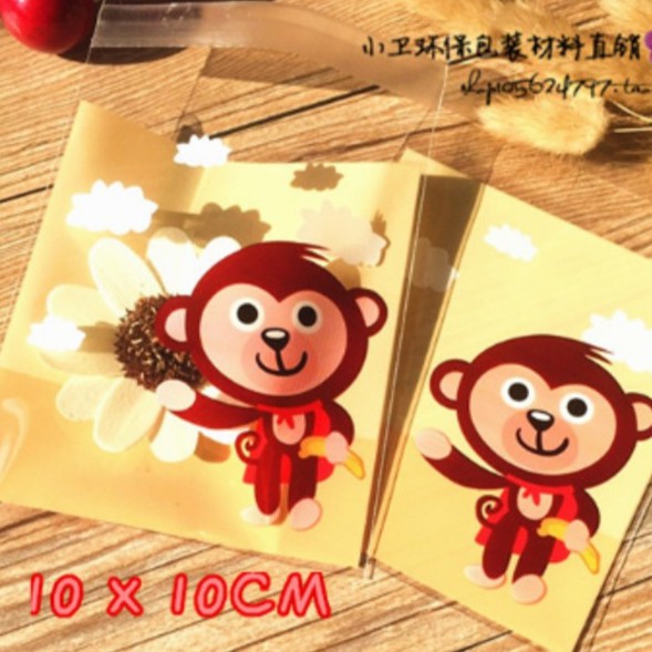 

packing monkey per 10 plastic kera 10x10 pond design murah bungkus hadiah