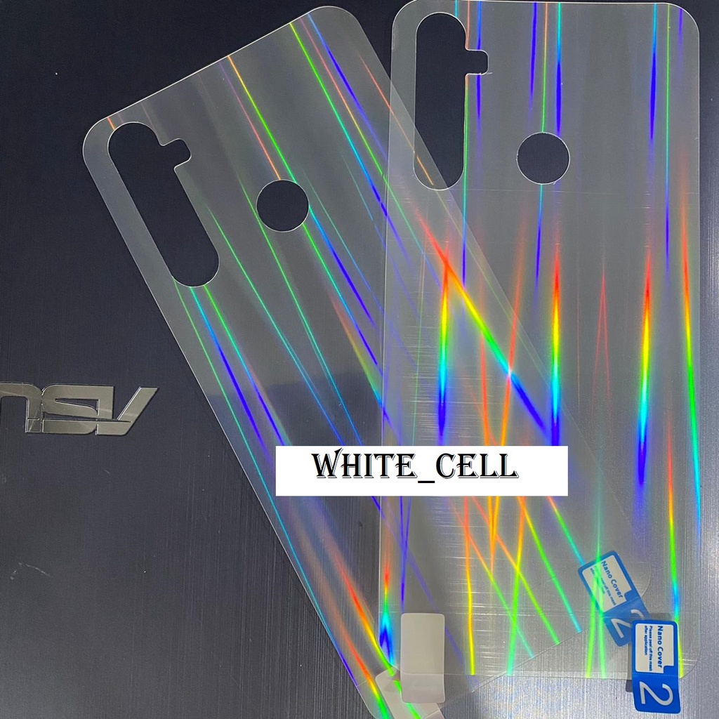 REALME 5 5i 5S BACK SKIN AURORA CLEAR GARSKIN ANTI GORES BELAKANG TRANSPARAN D2