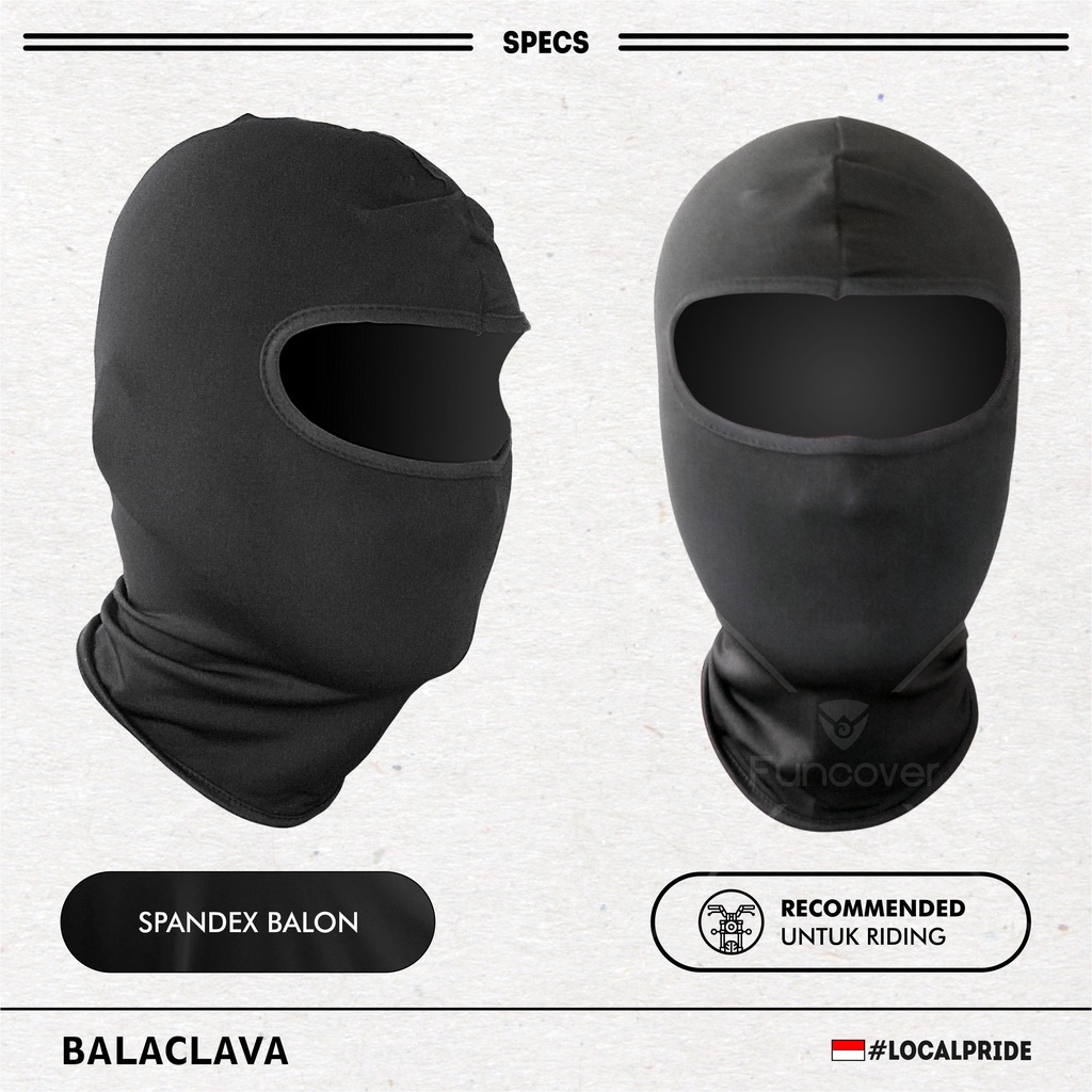 Masker ninja mask balaclava  Full Face Hitam Funcover