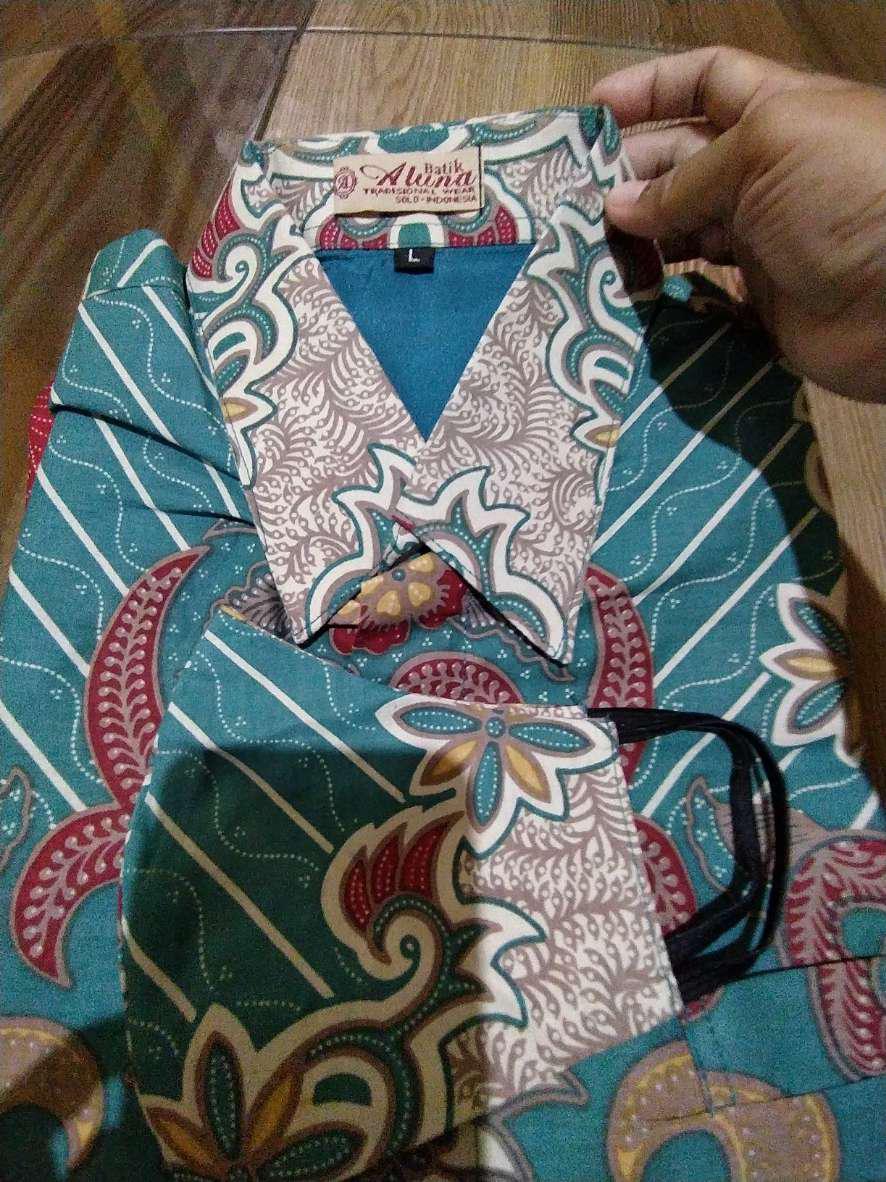 Baju Kemeja Batik Premium Slimfit Furing Lengan Panjang Pria Cowok Murah Batik Solo Aluna 008