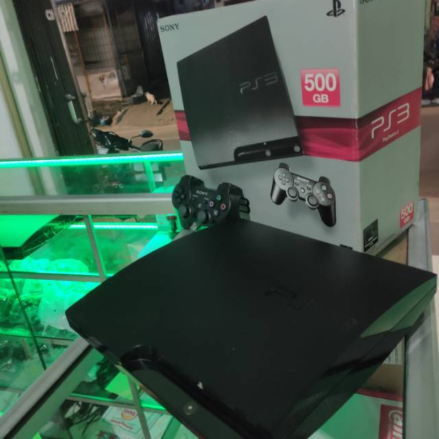 Ps 3 slim 500gb,full set stik 2,dus kabel lengkap,garansi 3 bulan