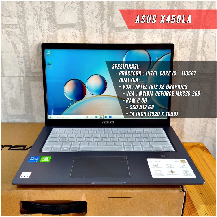 Laptop Asus Vivobook X415 Intel i5 1135G7 Ram 8/512Gb Ssd DualVga 14"