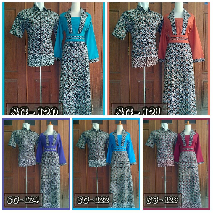 Sarimbit Gamis Batik /batik couple/ couple gamis/ batik gamis/ batik couple Kerah Vhe