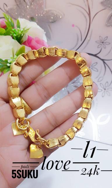 Xuping set gelang cincin kalung anting lapis emas 24k (anti iritasi dan tidak pudar) 2024