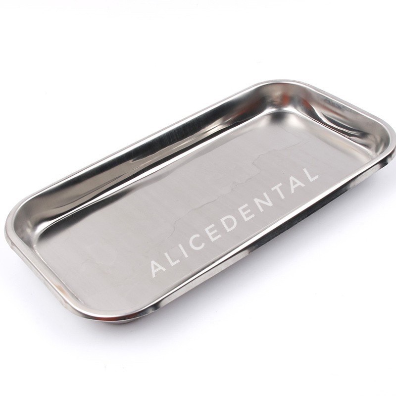 Dental tray kotak stainless steel medis mediacal instrument instrumen dokter gigi nierbeken baki nampan surgical alat neirbeken nierbekken neirbekken
