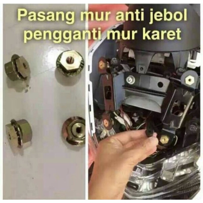 Baut visor anti jebol nmax lexi dll harga 4pcs Baut/ Murr/ Wellnut Windshield Motor Nmax anti jebol