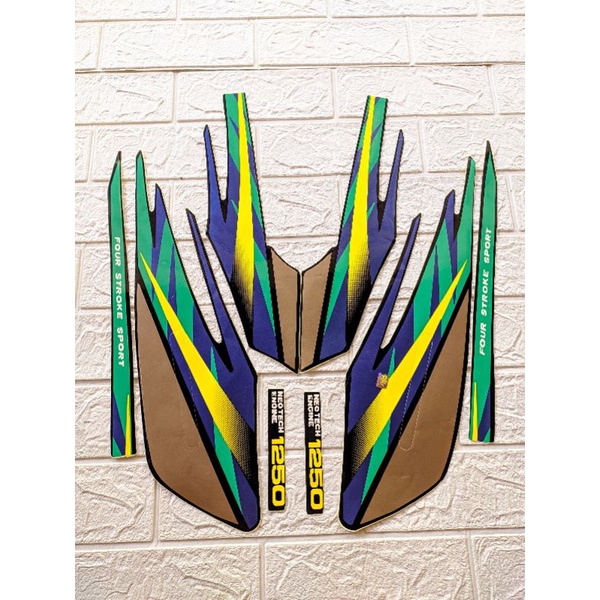Striping Stiker lis body honda gl pro max hijau biru kuning