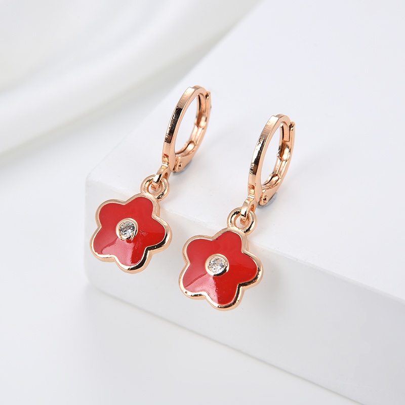 anting titanium anak emas asli muda wanita korea anti karat karat panjang selamanya korea dewasa bunga style korean style tusuk 10-110e
