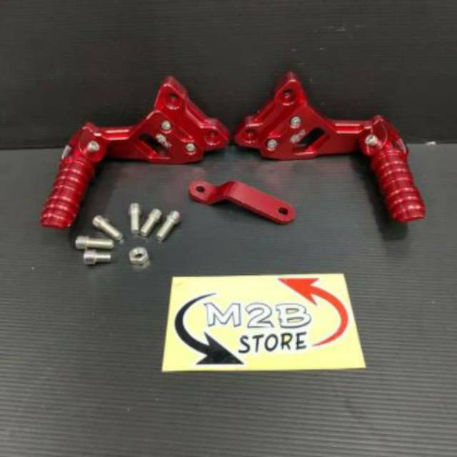 Foot step injakan kaki belakang FULL CNC satria FU MX KING NEW 135 MERAH RED