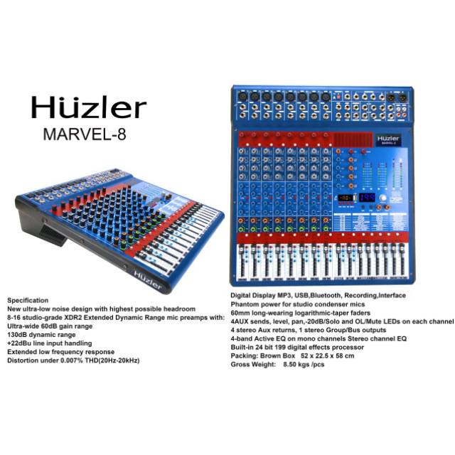 Mixer HUZLER MARVEL 8 profesional mixer sound system original