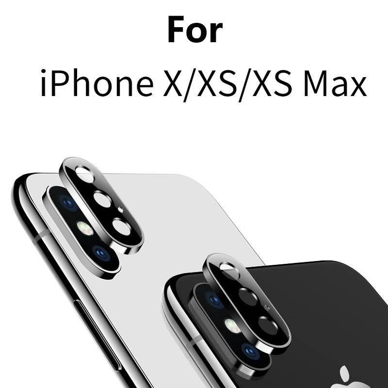 Case Pelindung Lensa Kamera Belakang Bahan Metal Dan Tempered Glass Untuk iPhone X XS Max XR