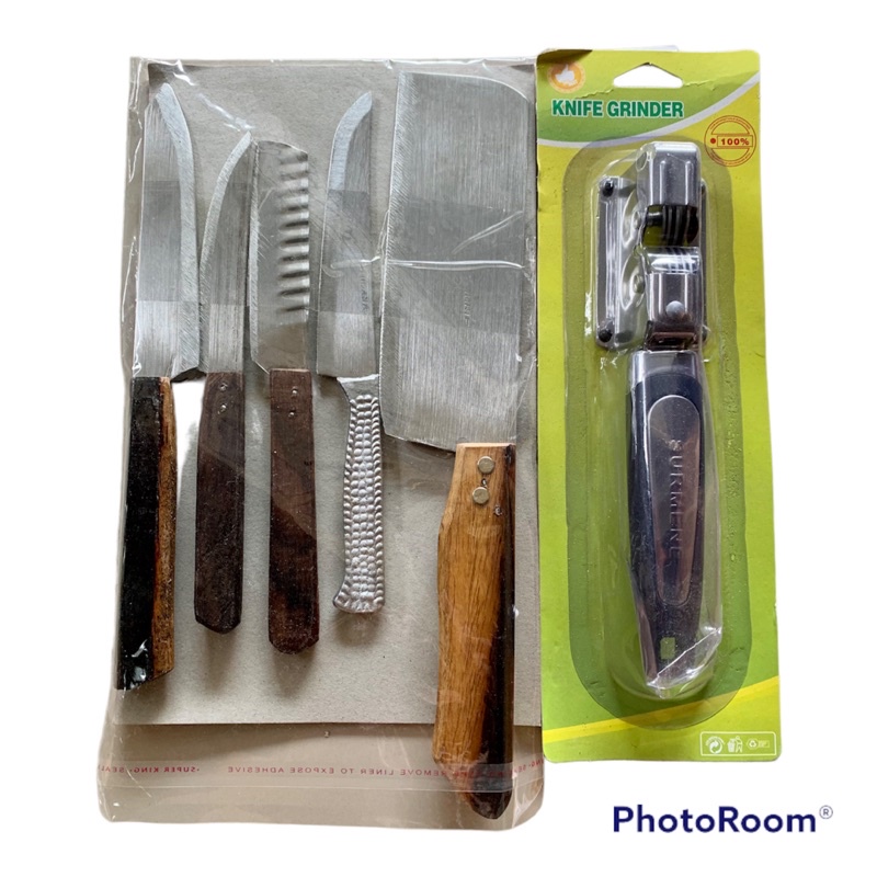 Paket Pisau Set Isi 5 + Asahan Pisau / Paket Murah / Paket Hemat / Pisau Set